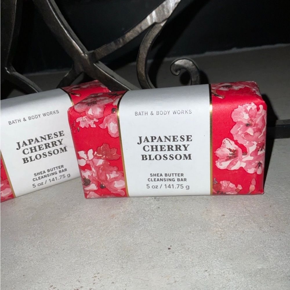 Bath & Body Works X2 JAPANESE CHERRY BLOSSOM Shea Butter Cleansing Bar Soap